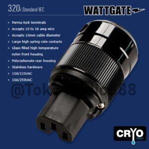 Wattgate 320i Black IEC female Audio Power Plug USA